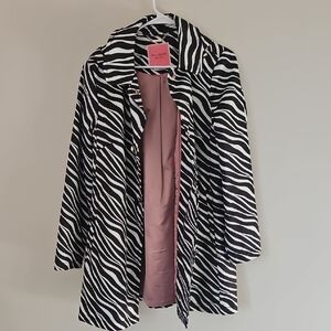 Zebra Print Kate Spade Rain Coat Coat with Pink Lining